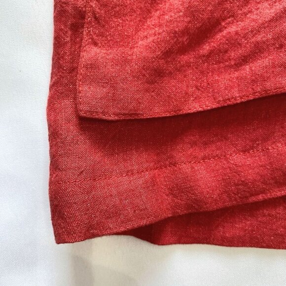 AGNES B PARIS RED LINEN HOODED TOGGLE CLOSURE BLOUSE TOP - 6 - Picture 12 of 12